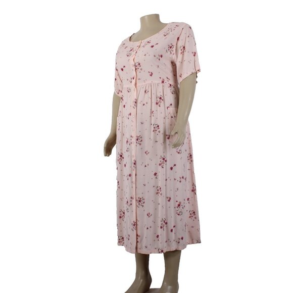 Erika II Sz 3X Dress Pink Magenta Floral Pocket Unlined 100% Cotton Dress - Picture 5 of 15